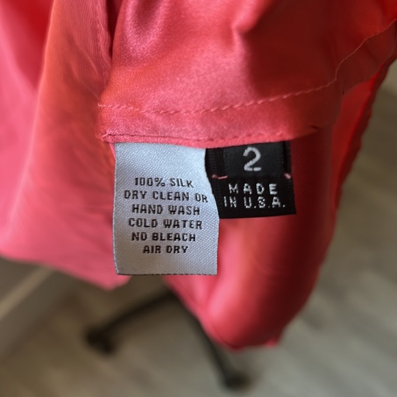 Yana K Los Angeles 100% Silk Maroon / Coral Womens Slip Dress Size 2 - Picture 6 of 10